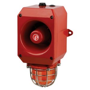 Sygnalizator świetlno-dźwiękowy LED pomarańczowy iskrobezpieczny serii IS-DL105L 105dB IP66 IS-DL105L-R/A