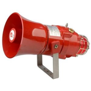 Sygnalizator świetlno-dźwiękowy ksenonowy czerwony Ex Atex przeciwwybuchowy serii BExCS110-05 117dB IP66 230VAC BExCS11005DPFAC230AB1A1R/R