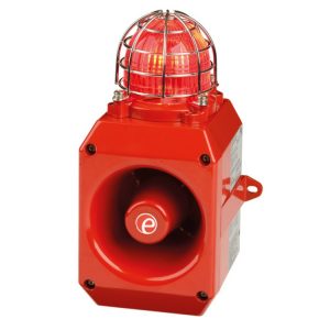 Sygnalizator świetlno-dźwiękowy ksenonowy czerwony Ex Atex przeciwwybuchowy serii D2xC1X05 116dB IP66 24VDC D2xC1X05DC024AB1A1R/R
