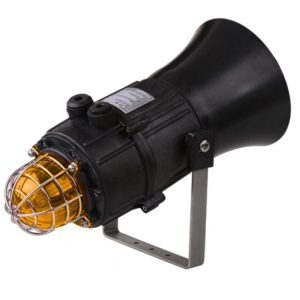 Sygnalizator świetlno-dźwiękowy LED pomarańczowy Ex Atex przeciwwybuchowy serii E2xC1LD2F 116dB IP66 230VAC E2xC1LD2FAC230BN1A1B/A