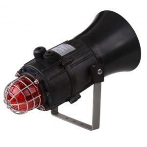 Sygnalizator świetlno-dźwiękowy LED czerwony Ex Atex przeciwwybuchowy serii E2xC1LD2F 116dB IP66 24VDC E2xC1LD2FDC024BN1A1B/R