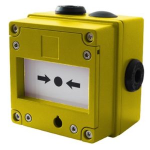 Ręczny ostrzegawczy przyciski przeciwwybuchowy Ex Atex typu ROP ze zbijalną szybką żółty serii BExCP3A-BG IP66 BExCP3A-BGSSNAN1A1YN