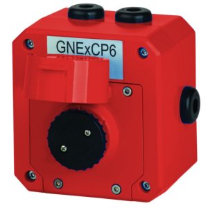 Przycisk przeciwwybuchowy Ex Atex z klapką ochronną kasowany przez obrót czerwony serii GNExCP6A-PB IP66 GNExCP6A-PBSSLAN1A1RN