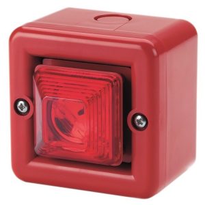 Sygnalizator świetlno-dźwiękowy LED czerwony serii SON4L 100dB IP66 12 VDC SON4LDC12R/R