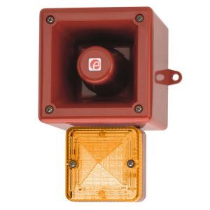 Sygnalizator świetlno-dźwiękowy LED pomarańczowy serii AL105NH 112dB IP66 10-30 VDC AL105NHDC024R/A