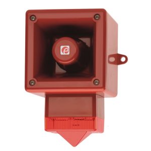 Sygnalizator świetlno-dźwiękowy ksenonowy czerwony serii AL105NX 112dB IP66 24 VDC AL105NXDC024R/R