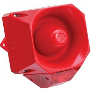 Sygnalizator świetlno-dźwiękowy ksenonowy czerwony serii Asserta Midi 110dB IP66 9-60 VDC AS/M/SB/9-60V/R/RL 7051111FUL-0128X