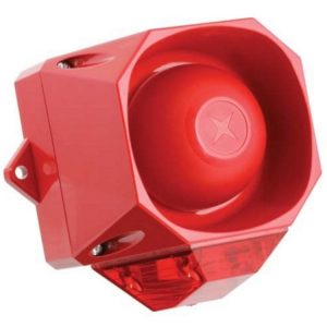 Sygnalizator świetlno-dźwiękowy ksenonowy czerwony serii Asserta Mini 105dB IP66 115/230 VAC AS/N/SB/110-230/R/RL 7062154FUL-0106