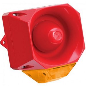 Sygnalizator świetlno-dźwiękowy ksenonowy pomarańczowy serii Asserta Midi 110dB IP66 9-60 VDC AS/M/SB/9-60V/R/AL 7052114FULL-0143X