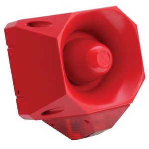 Sygnalizator świetlno-dźwiękowy ksenonowy czerwony serii Asserta Maxi 120dB IP66 18-30 VDC AS/SB/24/120/R/RL 7021121FUL-0004X