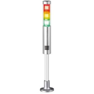 Kompaktowa kolumna sygnalizacyjna LED z dźwiękiem na stopce z rurką serii STA45SLMP IP23 24VDC STA45SLMP-BZ-3-24-RAG-SZ18