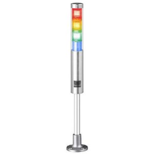 Kompaktowa kolumna sygnalizacyjna LED z dźwiękiem na stopce z rurką serii STA45SLMP IP23 24VDC STA45SLMP-BZ-4-24-RAGB-SZ18