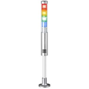 Kompaktowa kolumna sygnalizacyjna LED z dźwiękiem na stopce z rurką serii STA45SLMP IP23 24VDC STA45SLMP-BZ-5-24-RAGBW-SZ18