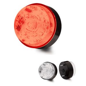 Niskoprofilowa dwufunkcyjna lampa LED serii LPL80 czerwona IP67 115/230VAC LPL800402