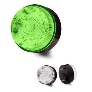 Niskoprofilowa dwufunkcyjna lampa LED serii LPL80 zielona IP67 115/230VAC LPL800404