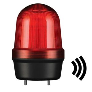 Kompaktowa dwufunkcyjna lampa LED z dźwiękiem serii Q60L czerwona IP65 10-30VDC Q60L-BZ-12/24-R
