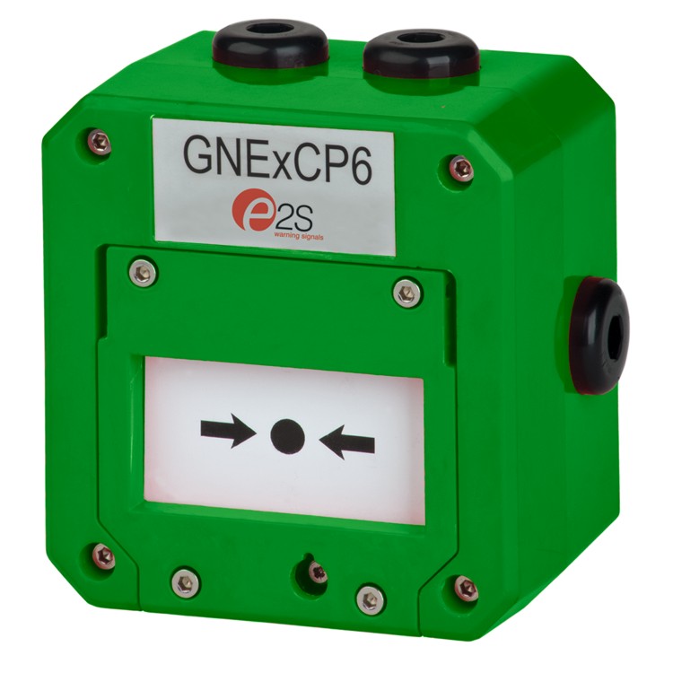 Ręczny ostrzegawczy przyciski przeciwwybuchowy Ex Atex typu ROP ze zbijalną szybką zielony serii GNExCP6A-BG IP66 GNExCP6A-BGSSNAB1A1NN